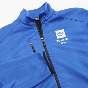 Eddie Bauer Mens L Toyota PPM Style EB242 Automobile Blue Full Zip Fleece/Jacket